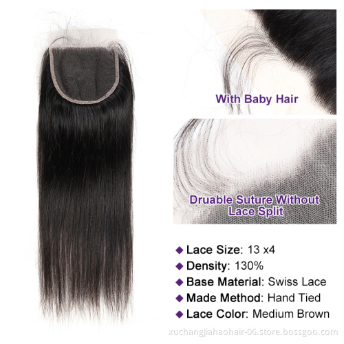 wholesale Human Hair Lace Closure 2x6 4x6 Lace Closure 5x5 6x6 7x7 All Size Lace Closure Straight Body With Baby Hair